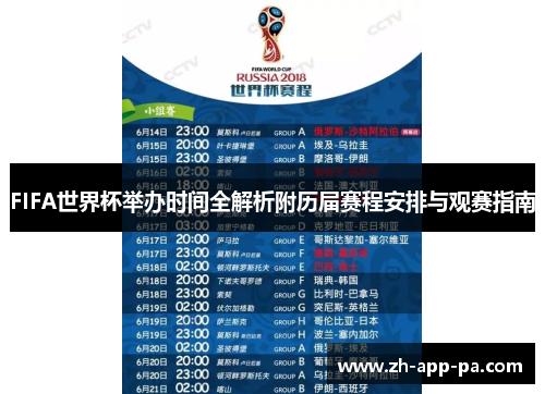 FIFA世界杯举办时间全解析附历届赛程安排与观赛指南